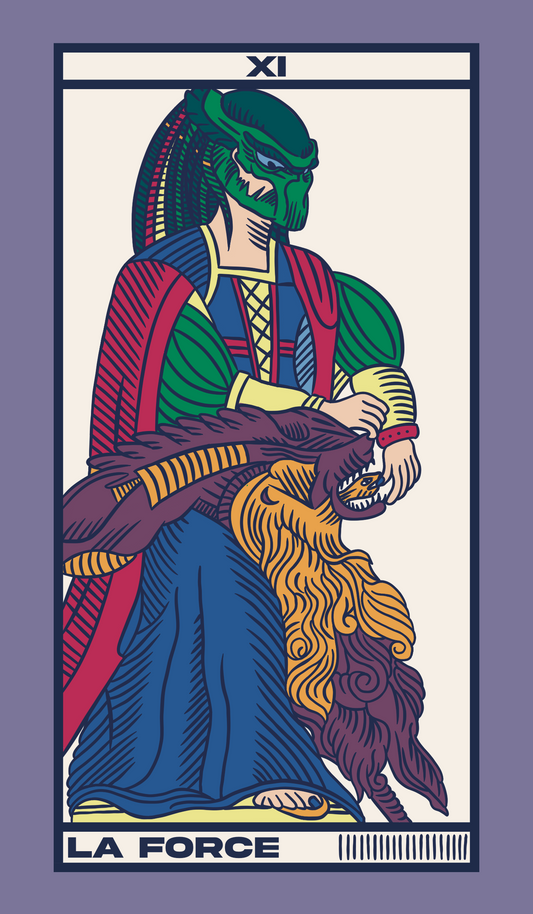 TAROT DE MARSEILLE - LA FORCE x ALIEN vs PREDATOR