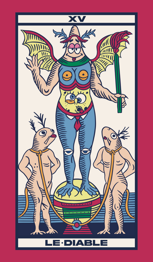 TAROT DE MARSEILLE - LE DIABLE x SPONGEBOB SQUAREPANTS