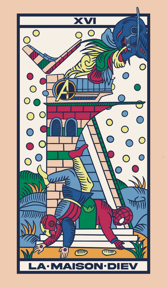 TAROT DE MARSEILLE - LA MAISON DIEU x THE AVENGERS