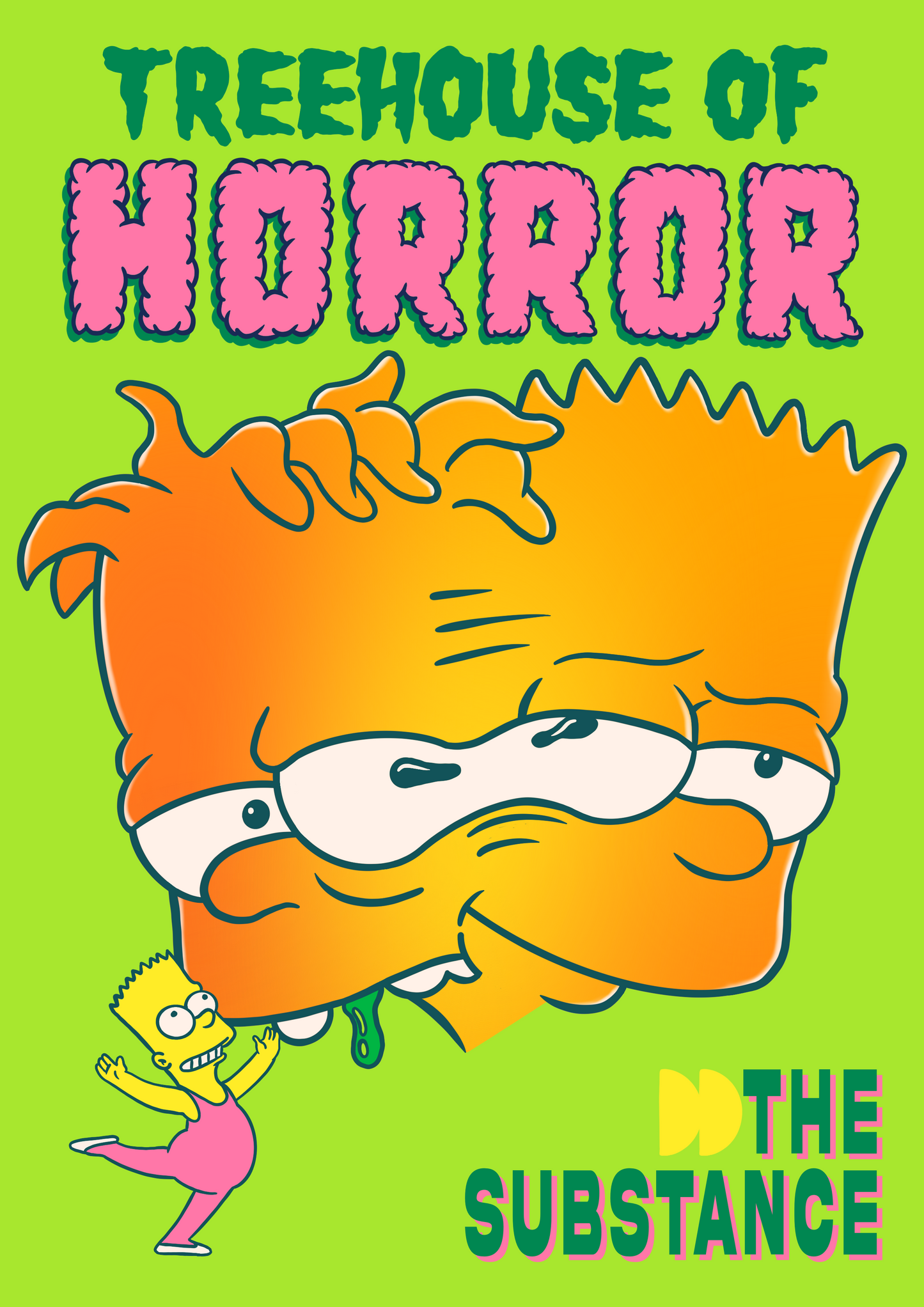THE SUBSTANCE MOVIE POSTER x TREEHOUSE OF HORROR